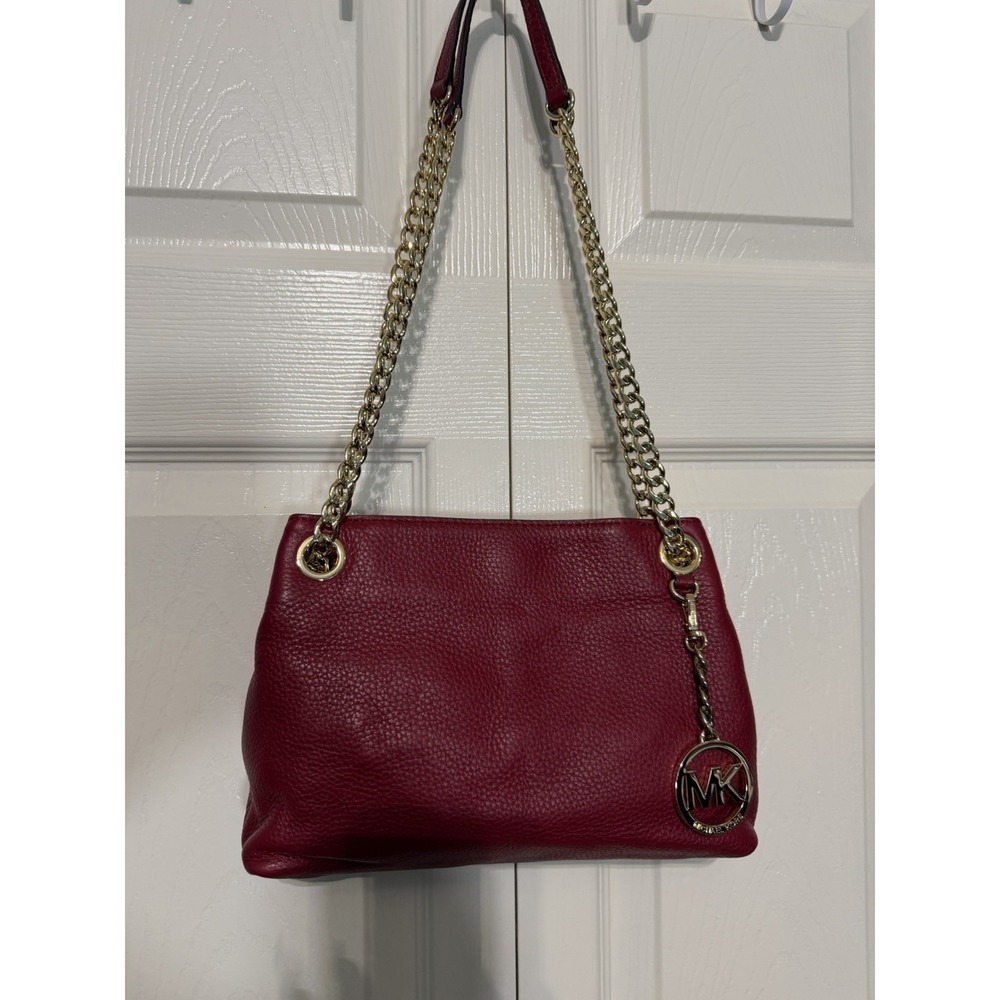 Michael Kors Small Jet Set Chain Leather Bag‎ Red